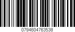 Código de barras (EAN, GTIN, SKU, ISBN): '0794604763538'