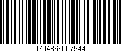 Código de barras (EAN, GTIN, SKU, ISBN): '0794866007944'