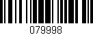 Código de barras (EAN, GTIN, SKU, ISBN): '079998'