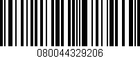 Código de barras (EAN, GTIN, SKU, ISBN): '080044329206'