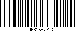 Código de barras (EAN, GTIN, SKU, ISBN): '0800662557726'