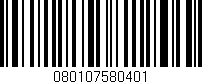 Código de barras (EAN, GTIN, SKU, ISBN): '080107580401'