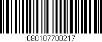 Código de barras (EAN, GTIN, SKU, ISBN): '080107700217'