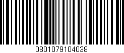 Código de barras (EAN, GTIN, SKU, ISBN): '0801079104038'