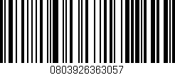 Código de barras (EAN, GTIN, SKU, ISBN): '0803926363057'
