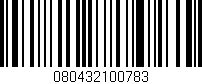 Código de barras (EAN, GTIN, SKU, ISBN): '080432100783'