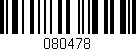 Código de barras (EAN, GTIN, SKU, ISBN): '080478'