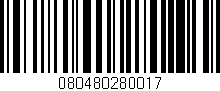 Código de barras (EAN, GTIN, SKU, ISBN): '080480280017'