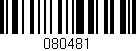 Código de barras (EAN, GTIN, SKU, ISBN): '080481'