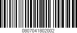 Código de barras (EAN, GTIN, SKU, ISBN): '0807041802002'