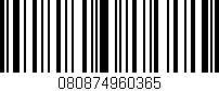 Código de barras (EAN, GTIN, SKU, ISBN): '080874960365'