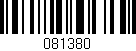 Código de barras (EAN, GTIN, SKU, ISBN): '081380'