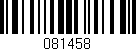 Código de barras (EAN, GTIN, SKU, ISBN): '081458'