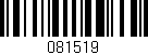 Código de barras (EAN, GTIN, SKU, ISBN): '081519'