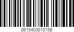 Código de barras (EAN, GTIN, SKU, ISBN): '0815403010156'