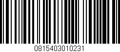 Código de barras (EAN, GTIN, SKU, ISBN): '0815403010231'