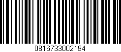 Código de barras (EAN, GTIN, SKU, ISBN): '0816733002194'