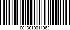 Código de barras (EAN, GTIN, SKU, ISBN): '0816819011362'