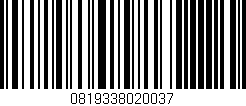 Código de barras (EAN, GTIN, SKU, ISBN): '0819338020037'