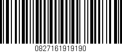 Código de barras (EAN, GTIN, SKU, ISBN): '0827161919190'
