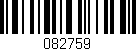 Código de barras (EAN, GTIN, SKU, ISBN): '082759'