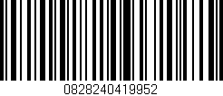 Código de barras (EAN, GTIN, SKU, ISBN): '0828240419952'