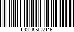 Código de barras (EAN, GTIN, SKU, ISBN): '0830395022116'