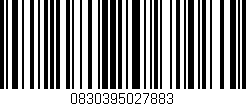 Código de barras (EAN, GTIN, SKU, ISBN): '0830395027883'
