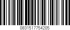 Código de barras (EAN, GTIN, SKU, ISBN): '0831517754205'