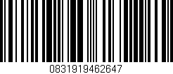 Código de barras (EAN, GTIN, SKU, ISBN): '0831919462647'
