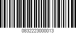 Código de barras (EAN, GTIN, SKU, ISBN): '0832223000013'