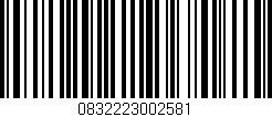 Código de barras (EAN, GTIN, SKU, ISBN): '0832223002581'