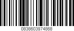 Código de barras (EAN, GTIN, SKU, ISBN): '0838603974868'