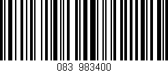 Código de barras (EAN, GTIN, SKU, ISBN): '083/983400'