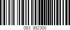 Código de barras (EAN, GTIN, SKU, ISBN): '083/992300'