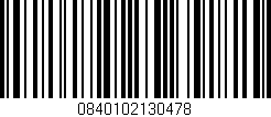 Código de barras (EAN, GTIN, SKU, ISBN): '0840102130478'