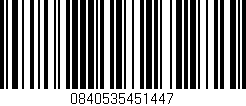 Código de barras (EAN, GTIN, SKU, ISBN): '0840535451447'