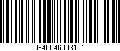 Código de barras (EAN, GTIN, SKU, ISBN): '0840646003191'