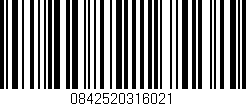 Código de barras (EAN, GTIN, SKU, ISBN): '0842520316021'