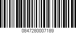 Código de barras (EAN, GTIN, SKU, ISBN): '0847280007189'
