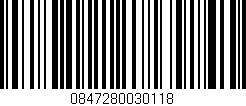 Código de barras (EAN, GTIN, SKU, ISBN): '0847280030118'