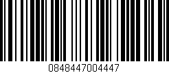 Código de barras (EAN, GTIN, SKU, ISBN): '0848447004447'