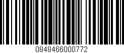 Código de barras (EAN, GTIN, SKU, ISBN): '0848466000772'