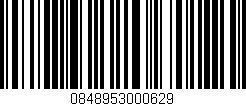 Código de barras (EAN, GTIN, SKU, ISBN): '0848953000629'