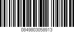 Código de barras (EAN, GTIN, SKU, ISBN): '0849803058913'