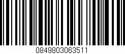 Código de barras (EAN, GTIN, SKU, ISBN): '0849803063511'