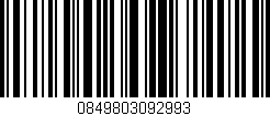 Código de barras (EAN, GTIN, SKU, ISBN): '0849803092993'
