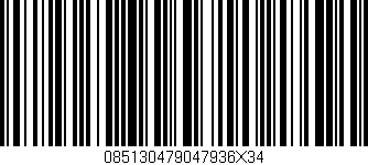 Código de barras (EAN, GTIN, SKU, ISBN): '085130479047936X34'