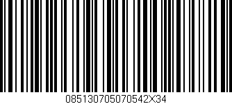 Código de barras (EAN, GTIN, SKU, ISBN): '085130705070542X34'