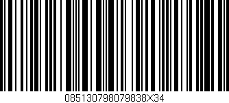 Código de barras (EAN, GTIN, SKU, ISBN): '085130798079838X34'